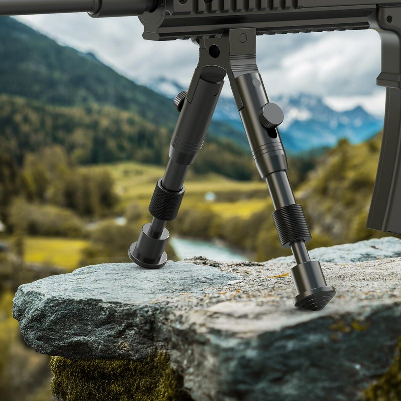 Twod Tactical Rifle Bipod Adjustable 6.3- 6.9 inch with Swivel Stud Mount