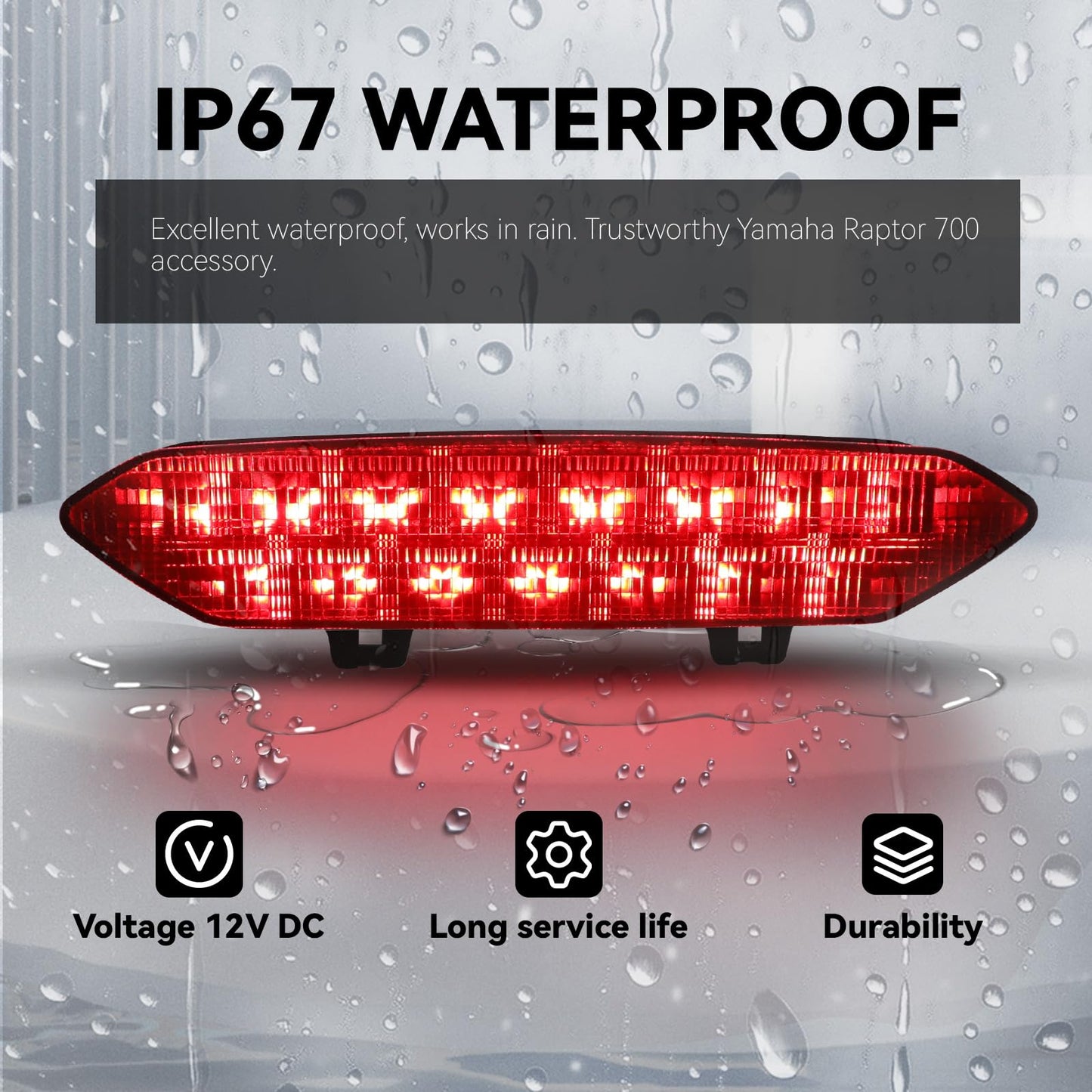 XATVXUTV LED Tail Light for Yamaha Raptor 700 700R, Smoked Black Brake Light LED Rear Taillight for Yamaha Raptor 700R 700 2006-2018 / YFZ450R YFZ450X YFZ 450R 450X 450 R X 2009-2018 Accessories