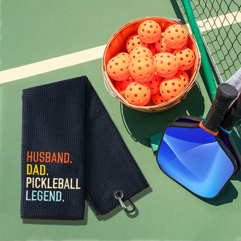 DYJYBMY Husband Dad Pickleball Legend Embroidered Pickleball Towel, Pickleball Gifts for Men Women, Pickleball Lovers, Pickleball Player, Birthday Gifts for Pickleball Fan, Retirement Gifts
