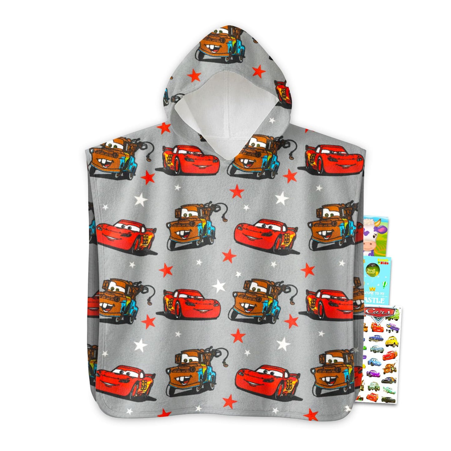 Lightning McQueen Hooded Towel Poncho for Kids Toddlers - Surf Poncho Bundle