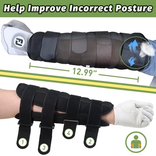 Golf Swing Training Elbow Brace, Straight and Turn Arm Golf Swing Trainer Golf Swing Trainer, Perfect for Amend Chicken Wings and Correction Brace of Golf Swing
