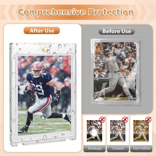 75PT Magnetic Card Holder - 18ct Trading Card Protectors with UV Protection | Thick Hard Plastic Sleeves