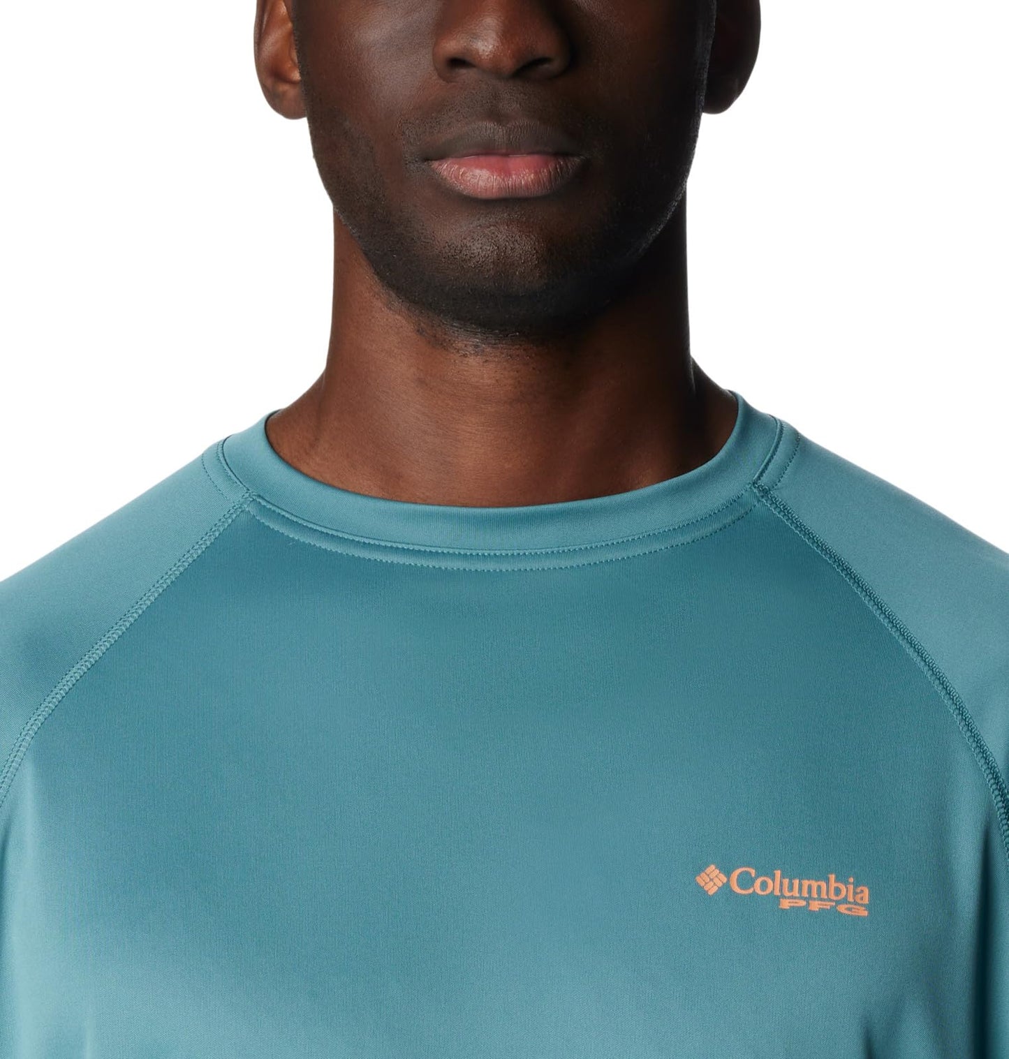Columbia Men's Terminal Tackle Long Sleeve Shirt, Tranquil Teal/Orange Reef Logo, 2X Big