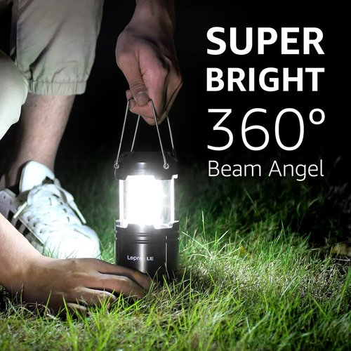Lepro LED Camping Lantern - Collapsible & IPX4 Water Resistant | Portable Emergency Light for Outdoors
