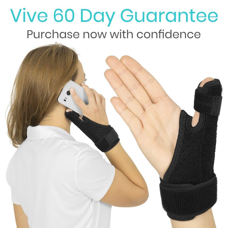 Vive Thumb Brace & Wrist Brace - Carpal Tunnel Wrist Brace for Men and Women, Thumb Spica Splint Fits Right & Left Hand, Arthritis Pain Relief, De Quervains Tenosynovitis, Tendonitis, Neoprene (Black)