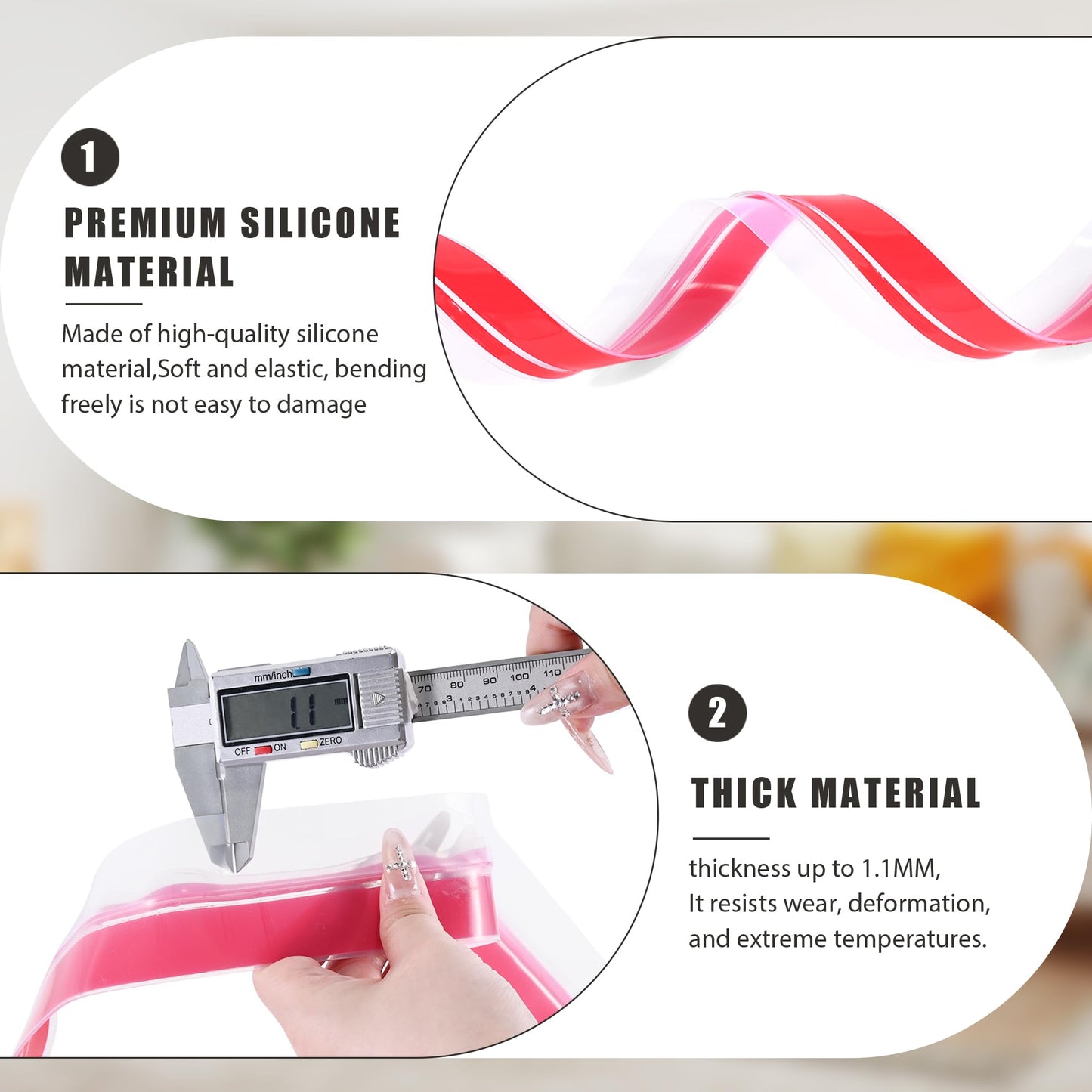 20Ft T-Shaped Door Draft Stopper, Silicone Weather Stripping Seal Tape for Doors and Windows - Clear, 2" Wide (50mm)