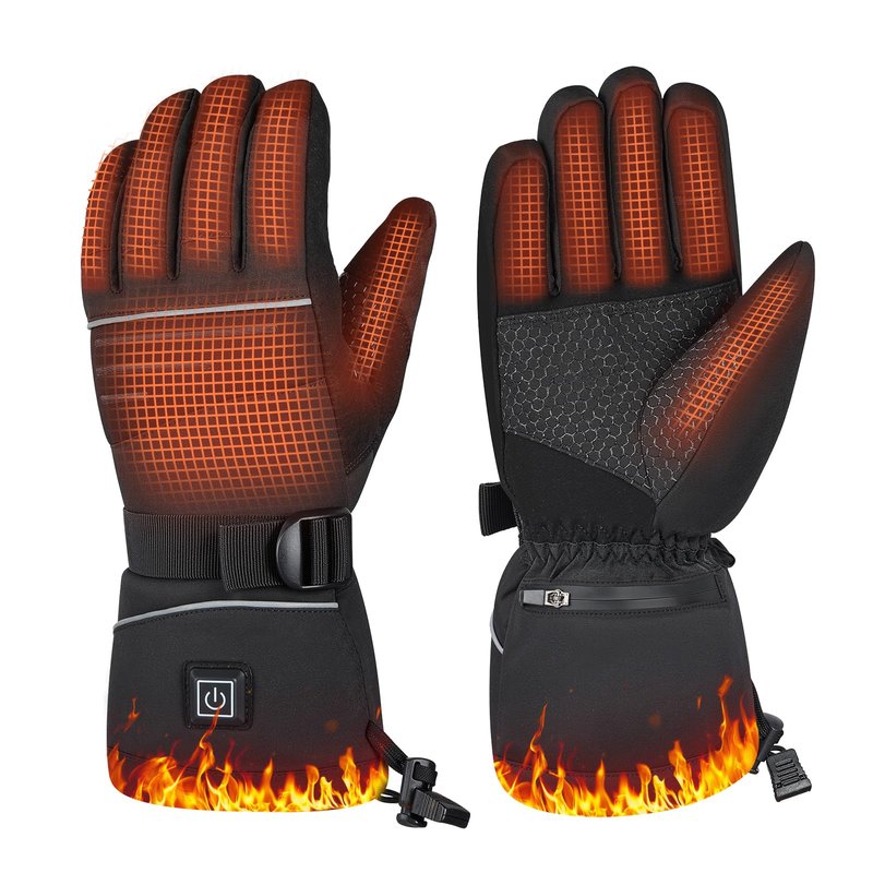 Rechargeable Heated Gloves for Men Women, Waterproof Touchscreen Winter Hand Warmer Heated Work Gloves for Cold Weather Motorcycle, Hunting, Hiking, Ski - Battery Powered Electric Thermal Warming, M