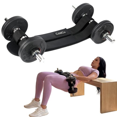 Hip Thrust Belt for Women – Adjustable Glute Belt for Dumbbells, Kettlebells & Plates – 400 lbs Support, No Hip Pain, Dual-Strap Thrust Belt for Home & Gym