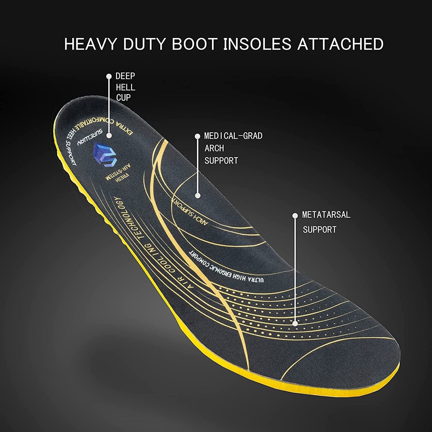 SUREWAY Men's Slip On Work Boots for Men - Composite Toe,Upgraded Slip/Water Resistant,Electric Hazard,Anti-Static,Fire Station Mechanic Insulated Boots/Shoes