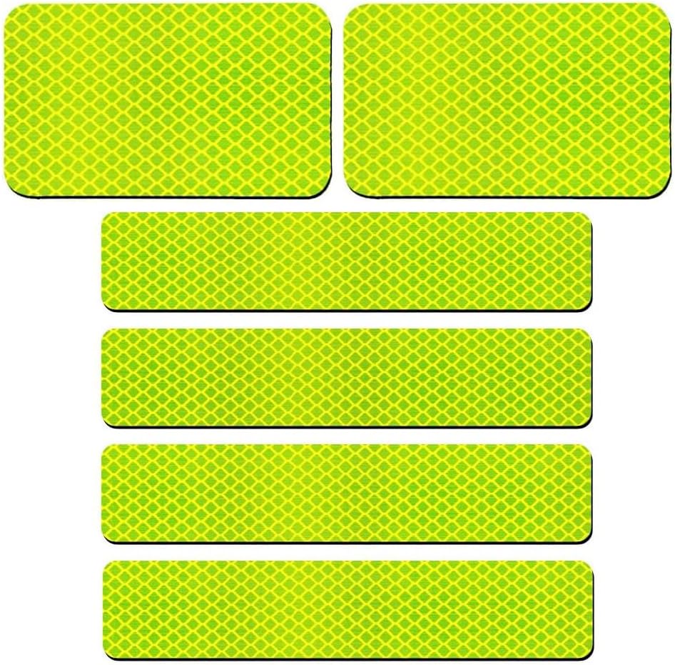 Skiennix 6 Pack Extra Reflective Hook Fasteners - Enhanced Safety | Green Color