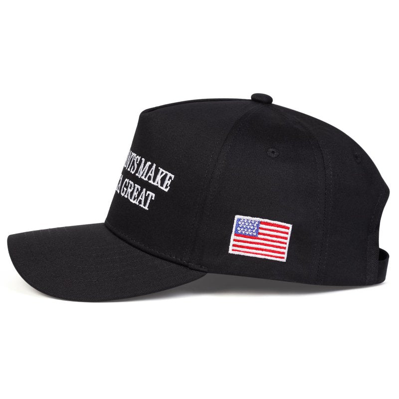 SPKTCHEN Immigrants Make America Great Embroidered Baseball Cap Adjustable Classic Mens Trucker Hat Black