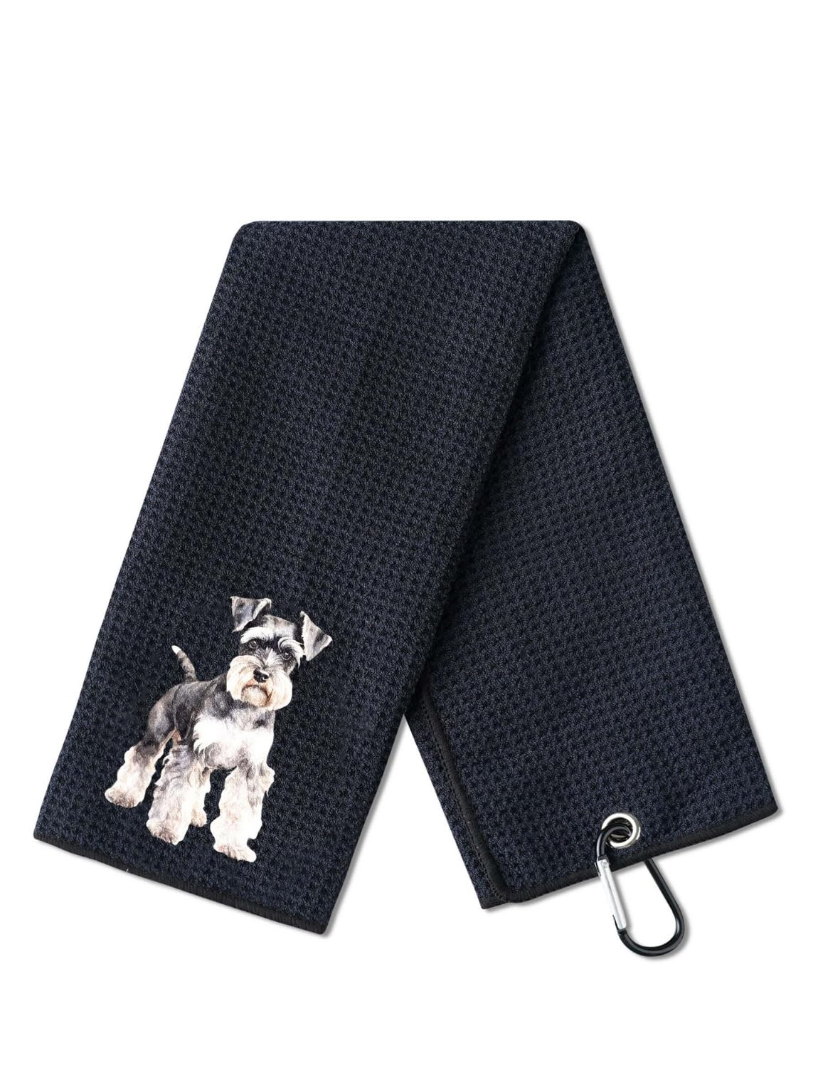 CybGene Schnauzer Gifts Golf Towel, Gifts for Schnauzer Lovers, 15.7“x23.6” Microfiber Golf Towel for Golf Bags for Birthday, Christmas