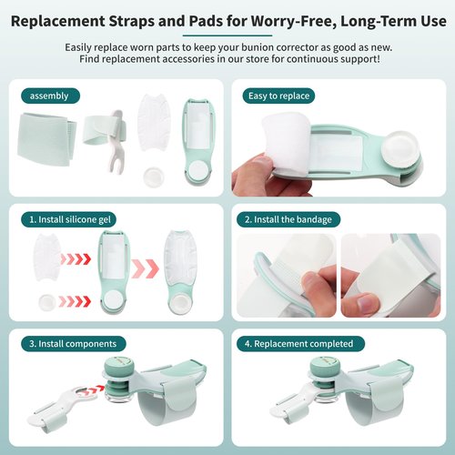 EliaValth 2 PCS Bunion Corrector for Women Big Toe, Adjustable Brace with Knob & Angled Plates for Hallux Valgus Relief & Toe Alignment, Medium Strap