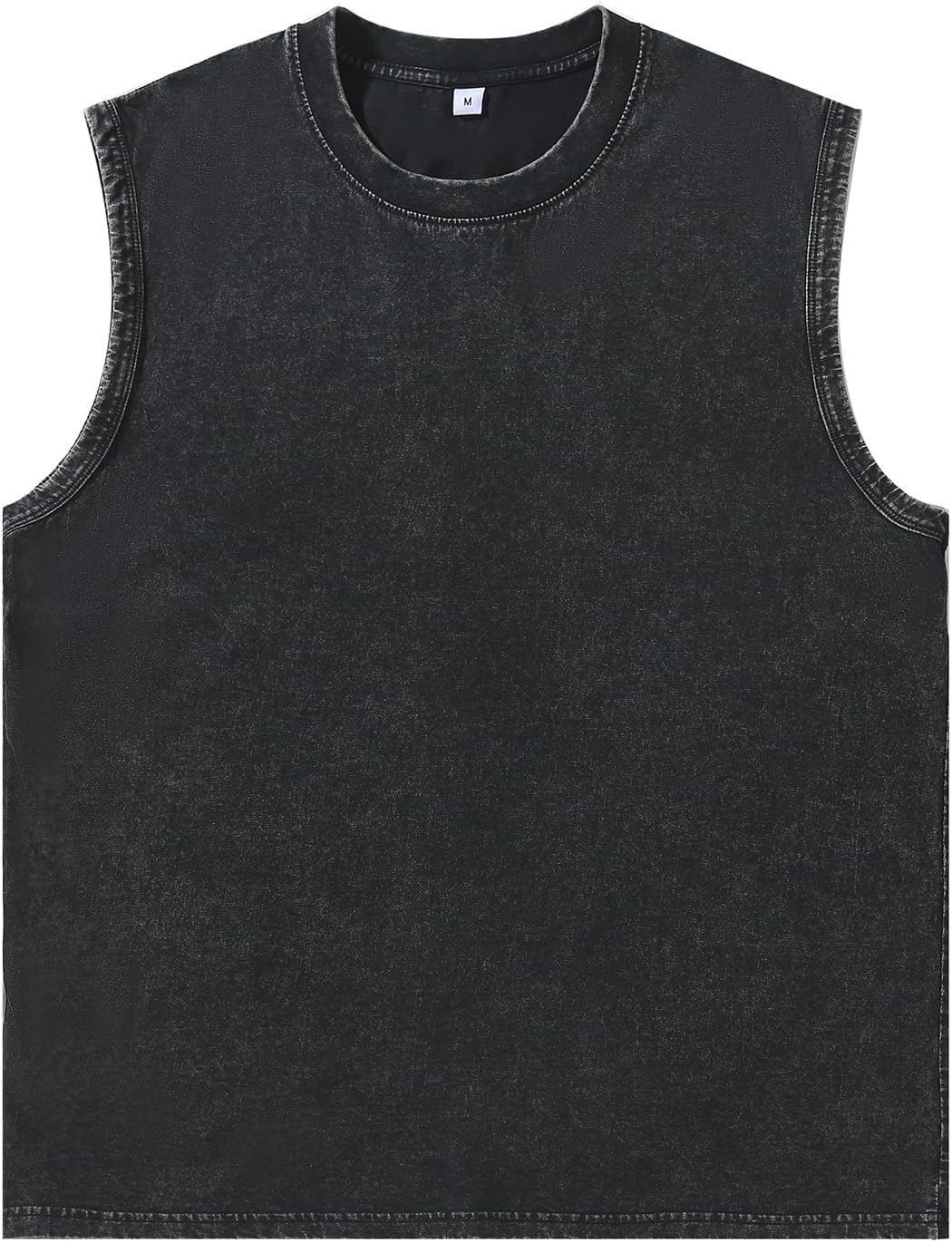Skiennix Men's Muscle Tank Top - Sleeveless Cotton Gym Tee for Running | Acid Wash Design