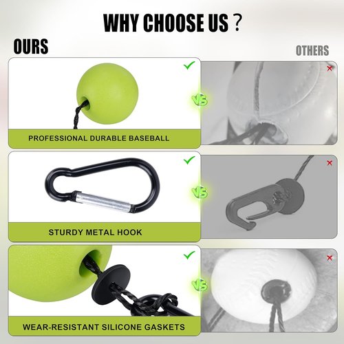 Hikeen Baseball Batting Trainer - Hitting Practice Equipment with 20m Rope for All Ages