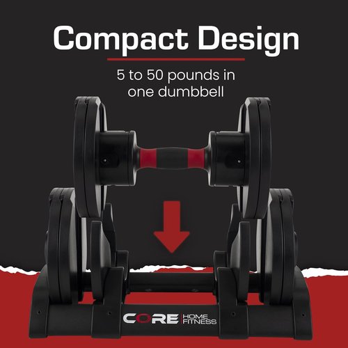 Core Fitness® Adjustable Dumbbell Weight Set - Versatile Home Gym Equipment | Compact Design