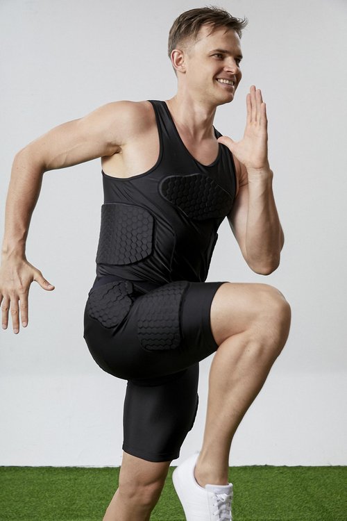 Topeter Men’s Snowboard Butt Pads Short Pants Padded Basketball Compression Tights Baseball Padded Shorts But Pads Black L