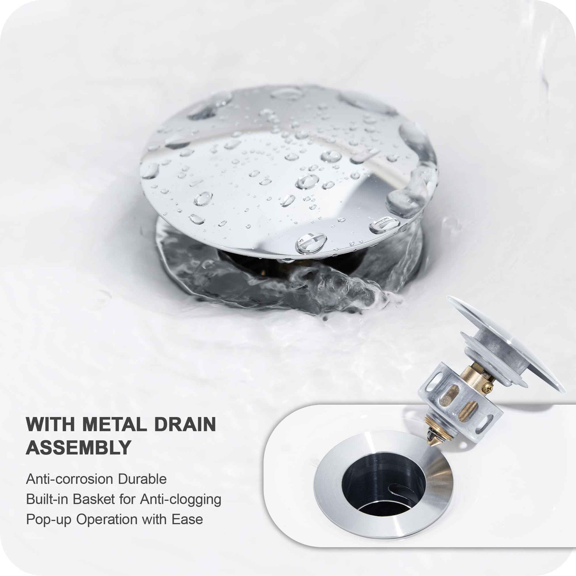 Patent No. : US D967,340 S, GAGALIFE 8 Inch Waterfall Bathroom Faucets for Sink 3 Hole - Chrome Bathroom Faucet with Pop-up Drain, Widespread Bathroom Sink Faucet 2-Handles, Patent No. : US D967,340 S