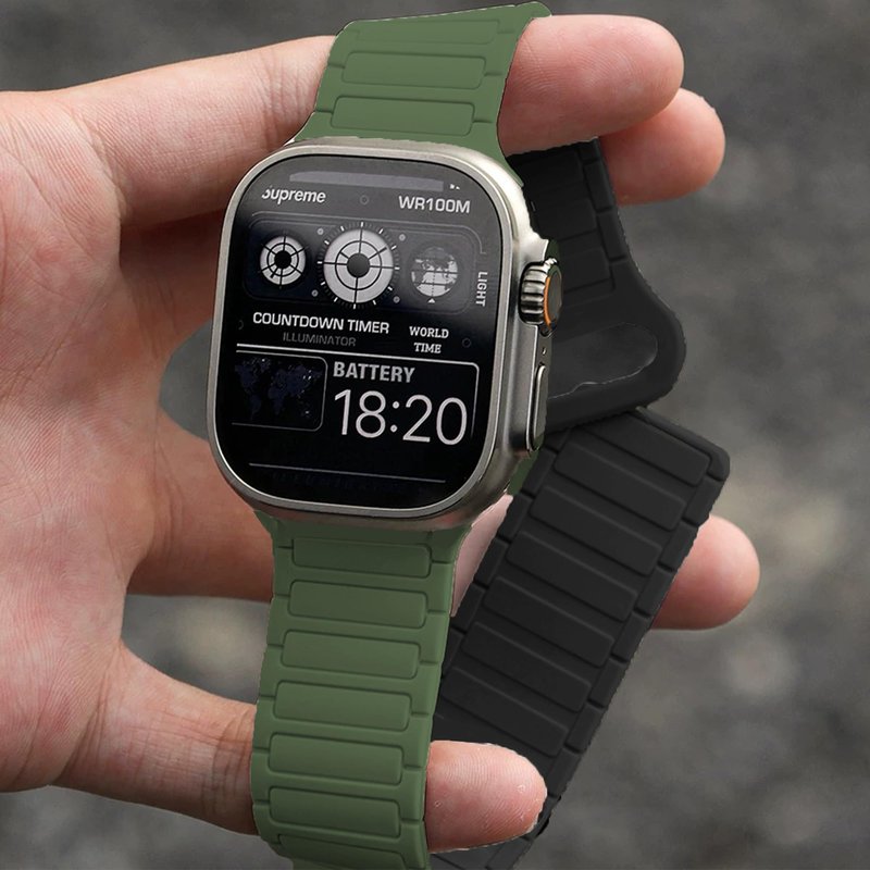 Compatible with Garmin Forerunner 570 bands, 20mm, 22mm Quick Release Silicone Sport Strap Replacement Watchband with Loop Design Compatible with Garmin Forerunner 570 42mm, 47mm, Forerunner 55, 165, 245, 255, 265, 645 (Green, 20mm size band)