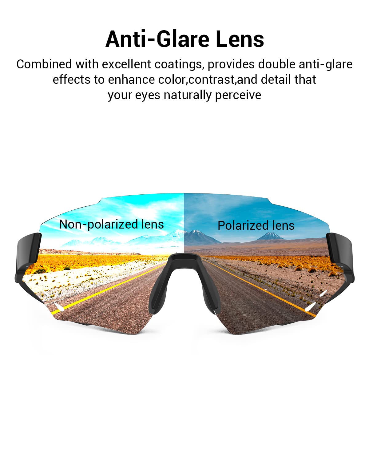 Magicshine Polarized Sports Sunglasses for Men and Women, UV 400 Protection TR 90 Frame for Cycling, MTB Biking
