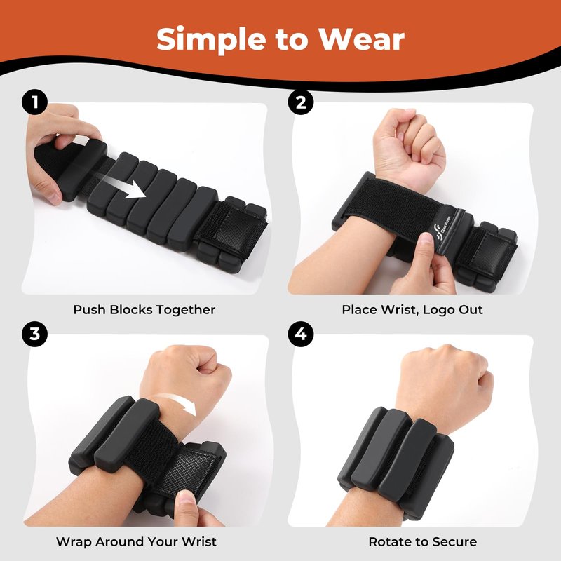 Sportneer Ankle & Wrist Weights Set of 2 (2LB Each) for Women Men Comfortable Arm Leg Weight for Pilates, Running, Walking, Workout, Yoga, Water Aerobics, Pool Exercises