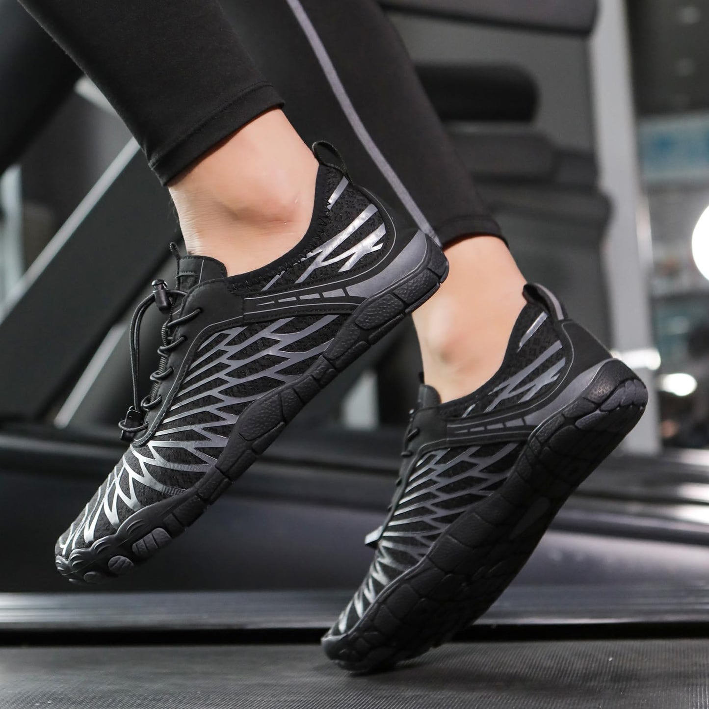 AFWIE Barefoot Shoes Men Women Workout Cross-Trainer Walking，Wide Black