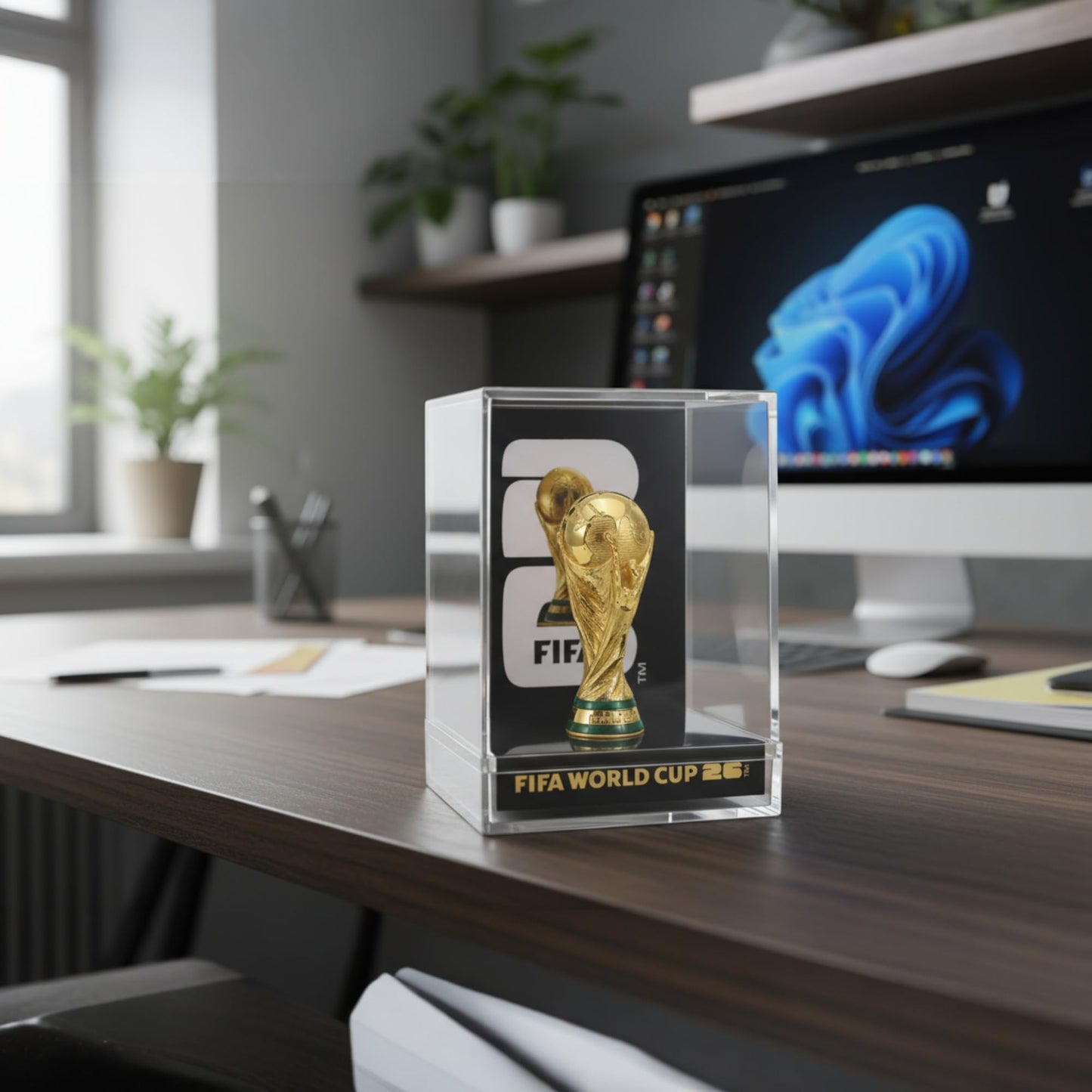 Official FIFA World Cup 2026 Edition - 3 Inch 3D Trophy Inside a Premium Acrylic Case - Timeless Collector’s Item - FIFA World Cup Trophy Replica Perfect for Man Cave or Football Memorabilia