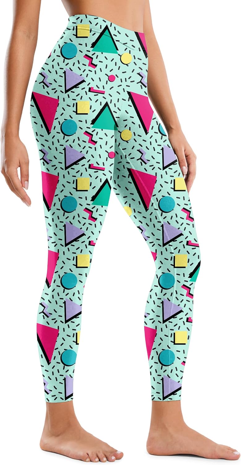 Skiennix Women's 80s Neon Leggings - Artistic Splash Print, Soft Stretchy Yoga Pants