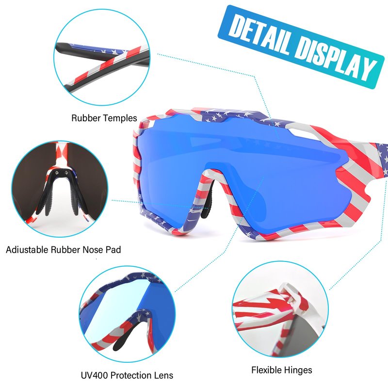 CMBJJU Kids Sunglasses,Youth Baseball Glasses for Boys Girls Age 6-14,Sports UV Protection Goggles (2PCS-Black Black+Blue Red-B01)