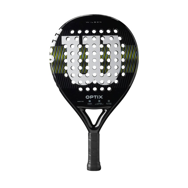 Wilson Optix V1 Padel Racket - Black/Green, Grip Size 2-4 1/4"