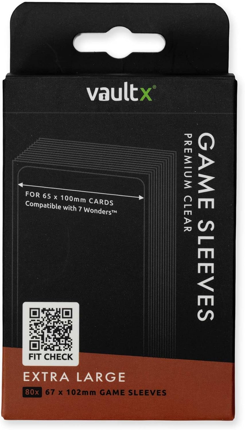 Vault X Extra Large Board Game Sleeves - Premium Clear Protection for 7 Wonders | 67 x 102mm (80 Pack)
