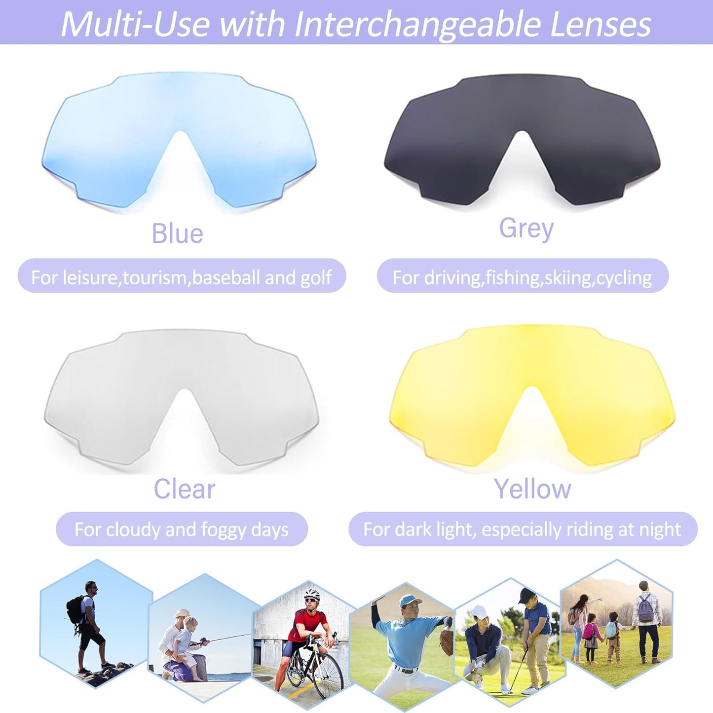 Viper Youth Polarized Sunglasses for Kids Age 10-15 - 4 Interchangeable Lenses | UV400 Protection for Sports