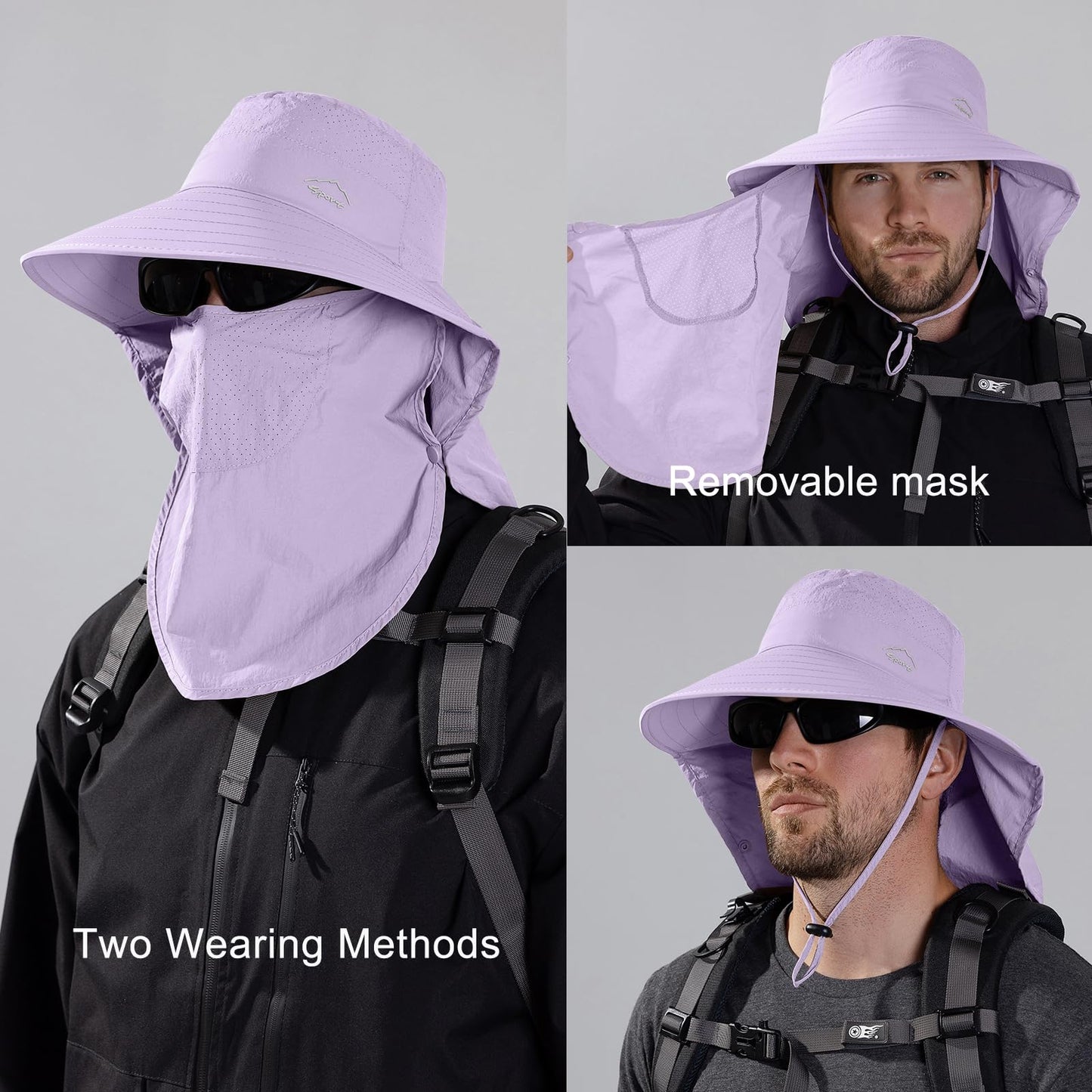 Sun Hat for Men Women with Neck Flap,UPF 50+ UV Protective Hiking Fishing Hats,Wide Brim Sun Hat for Women&Men