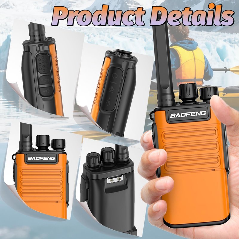 Walkie Talkies Long Range for Adults,FRS Radio Rechargeable Walkie Talkie Baofeng BF-V8 Waki Taki Walkie-Talkie,1500mAh,Flashlight,Type-C Charger Walky Talky for Hiking Camping Cruise(2 Pack)
