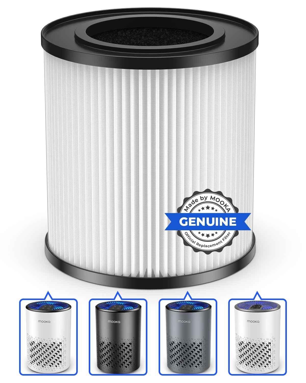 MOOKA Genuine KJ067L Air Filter Replacement, KJ067L Air Purifier Filters, 3-in-1 High-Efficiency Activated Carbon for Wildfire, Pet Dander, Smoke, Odor, Dust, 1 Pack