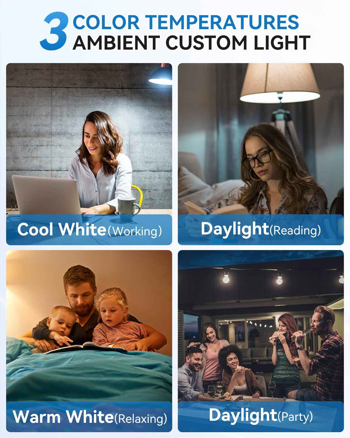 LUXKAZSAZZI WirelessGlow Rechargeable Light Bulbs with Remote, 3 Color Temperatures and Dimmable Battery Operated Light Bulbs, Touch Control + USB Rechargeable Battery Light Bulb, A19, 2 Pack