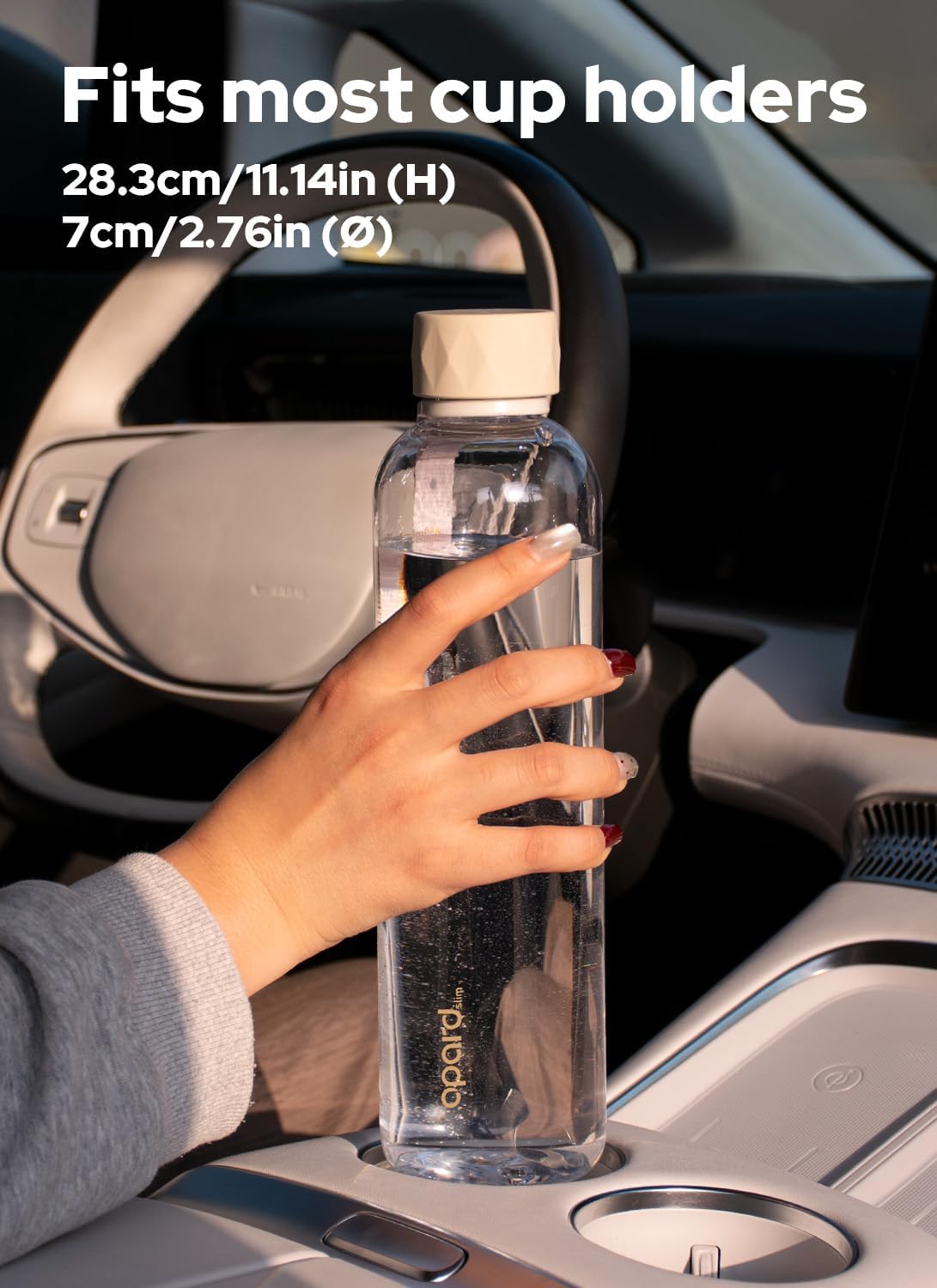 Opard Slim Pro 32oz Water Bottle - BPA-Free Plastic, Leakproof Design, Clear Cream Finish | Ideal for Travel & Sports