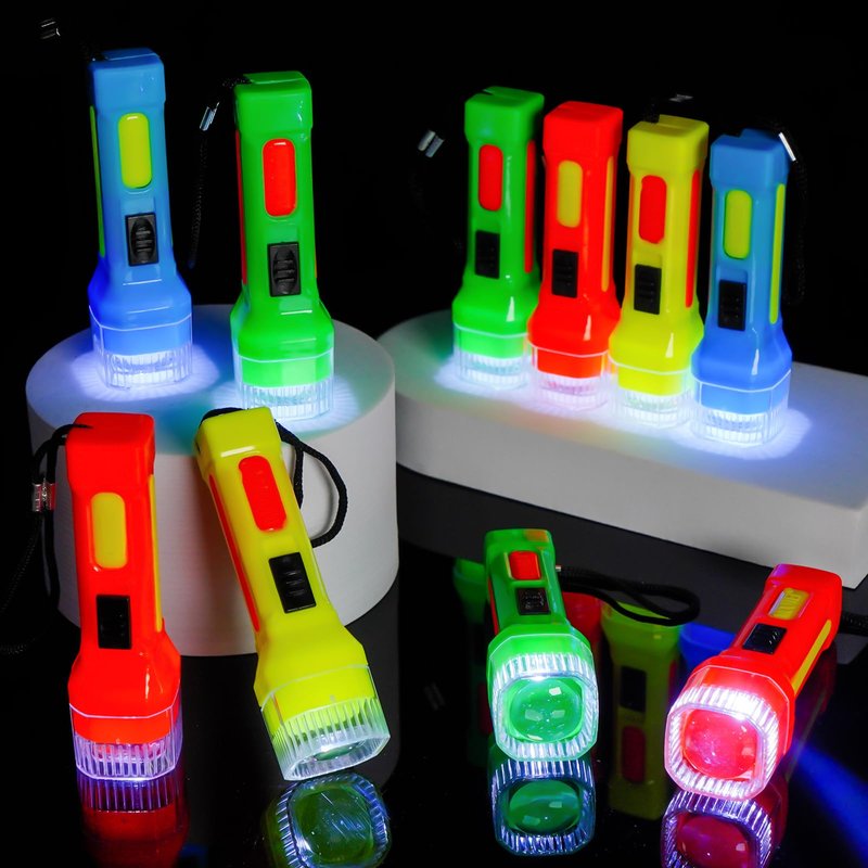 PROLOSO 30 Pcs Small Mini Flashlight Set Bulk Flashlight with Lanyard Battery Included Small Torch for Kids Camping Hiking Night Party Favors