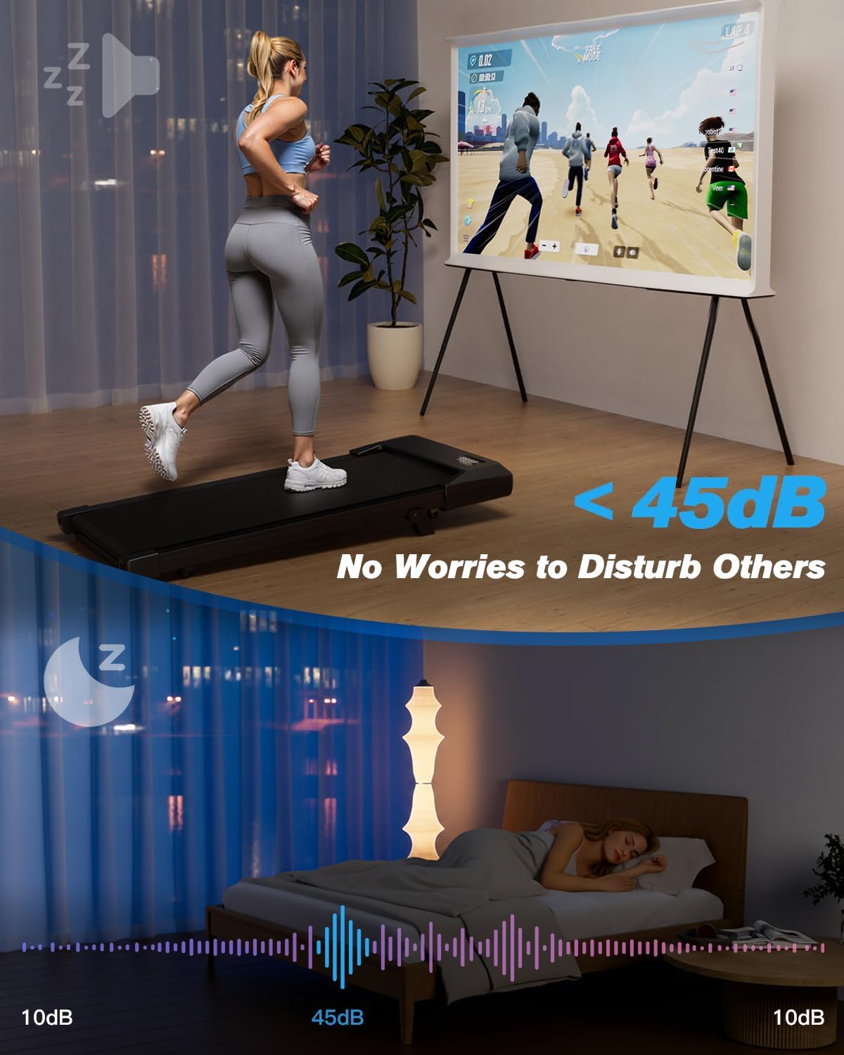 SupeRun Walking Pad - 3 in 1 Portable Under Desk Treadmill with Remote Control & LED Display | 300 Lbs Capacity