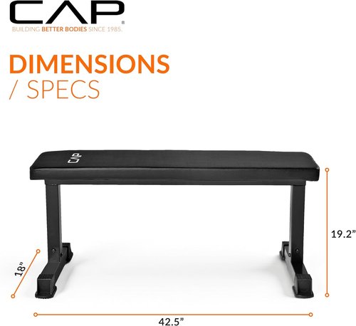 Cap Barbell Flat Weight Bench - Durable Design for Home Gym | Color Series Options Available