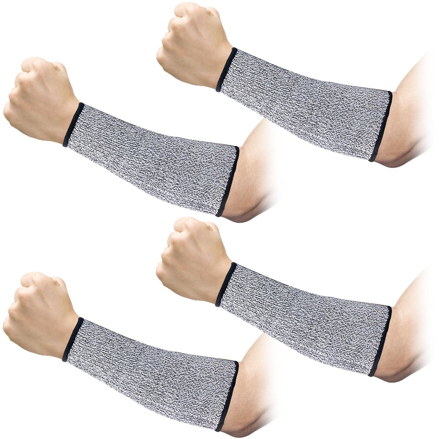 REDANHA 2 Pairs Arm Protection Sleeves Level 5 Protection Cut Burn Resistant Sleeve Anti Abrasion Forearm Cover Protector for Men Women (Grey)