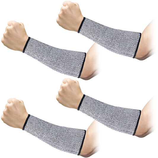 REDANHA 2 Pairs Arm Protection Sleeves Level 5 Protection Cut Burn Resistant Sleeve Anti Abrasion Forearm Cover Protector for Men Women (Grey)