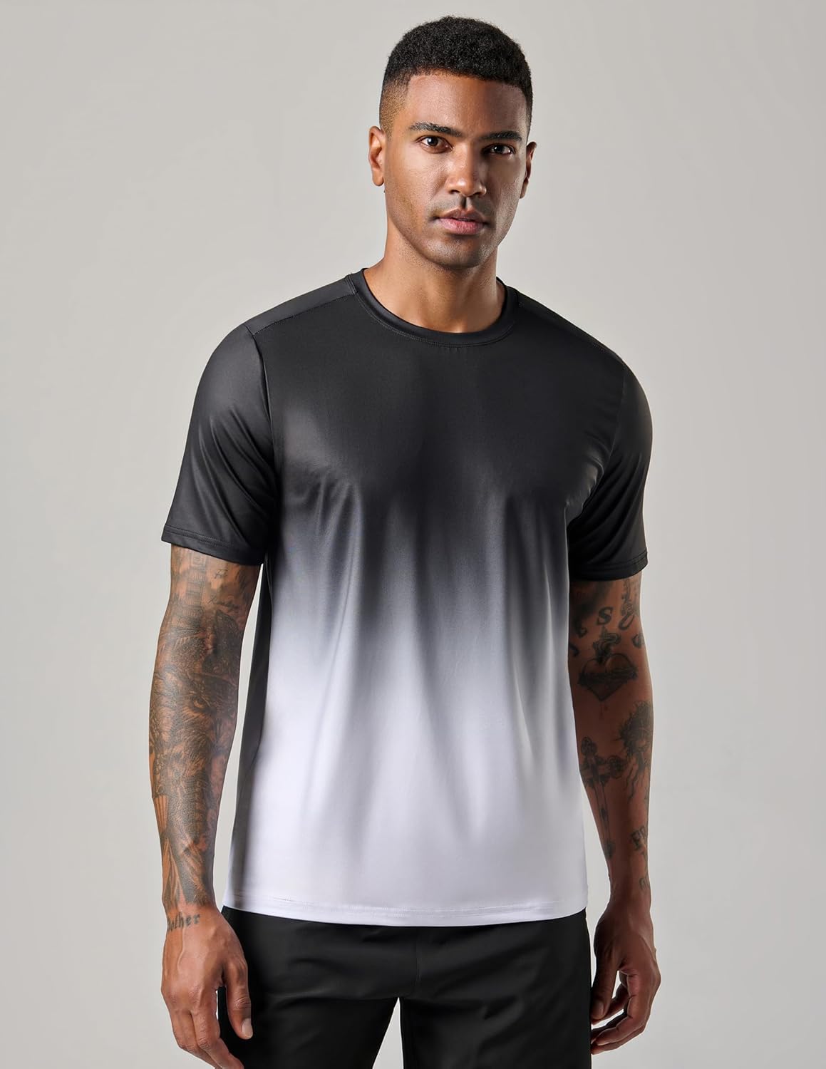 Skiennix Men's Active Quick Dry Crew Neck T-Shirts - 5 Pack Athletic Gym Tees for Workouts