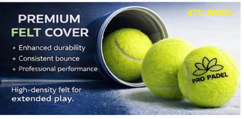 Main Products Pro Padel Balls - 4 Pack (12 Balls) - Pressurized Padel Balls - Premium Natural Rubber Core - 47% Wool Felt - Professional Tournament Quality - Consistent Bounce - for All Courts.
