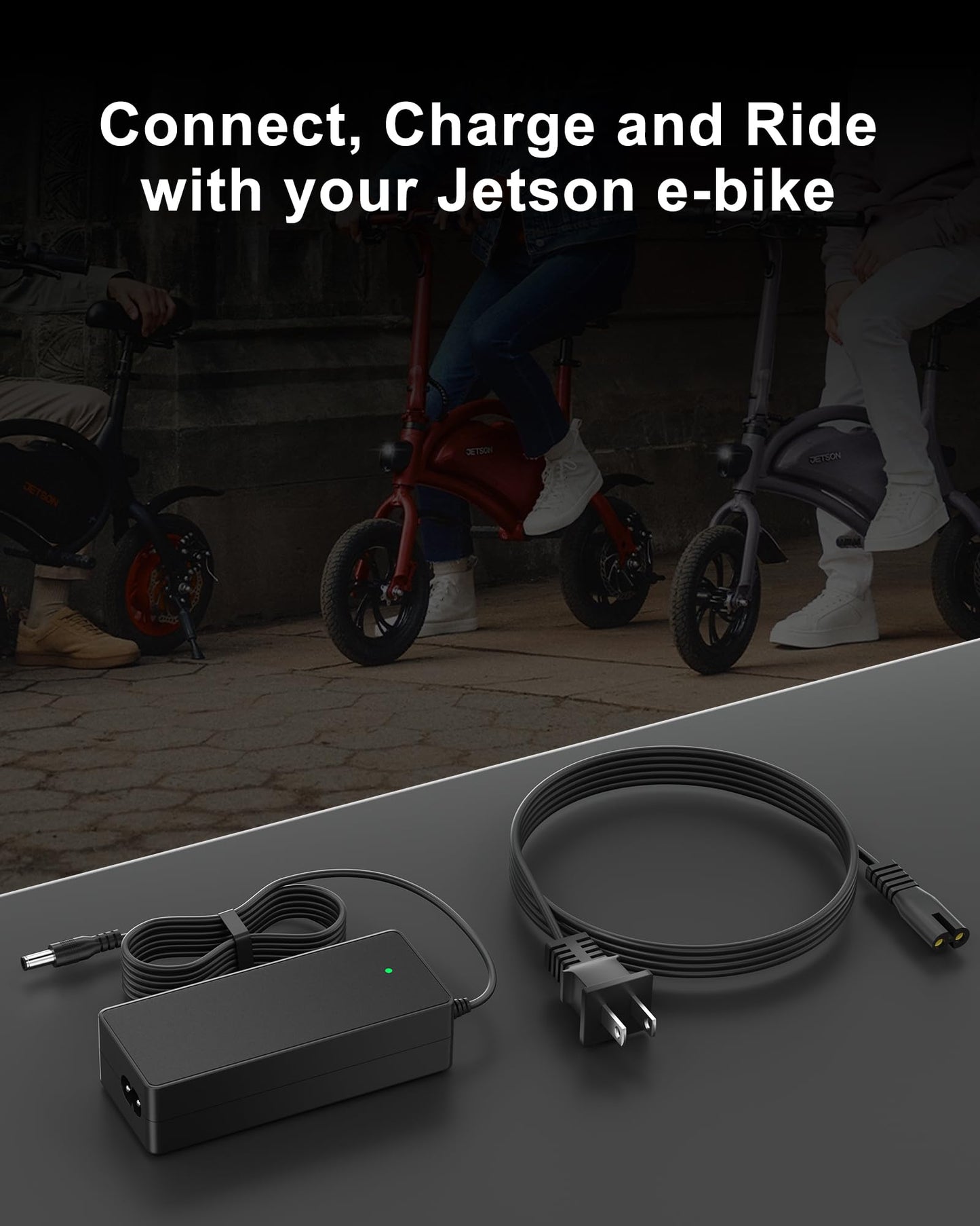 WUKUR 42V Charger Compatible with Jetson Electric Bike Charger for Jetson Bolt/Bolt Pro/Adventure/Metro/Journey/LX10/Atlas/J5/J8 JY-420150 for Jetson Eris Pro/Ora Pro/Racer/Rhythm Scooters