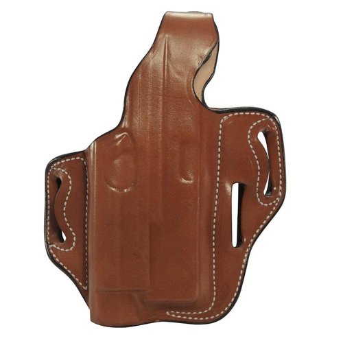 DeSantis Tac-Lite OWB Leather Pistol Holster - Leather Holster for Pistols, Belt Slide Holster, Compatible with GLOCK 19, 23, 32 w/ Streamlight TLR-7, TLR-8 - Right Hand Draw, Tan