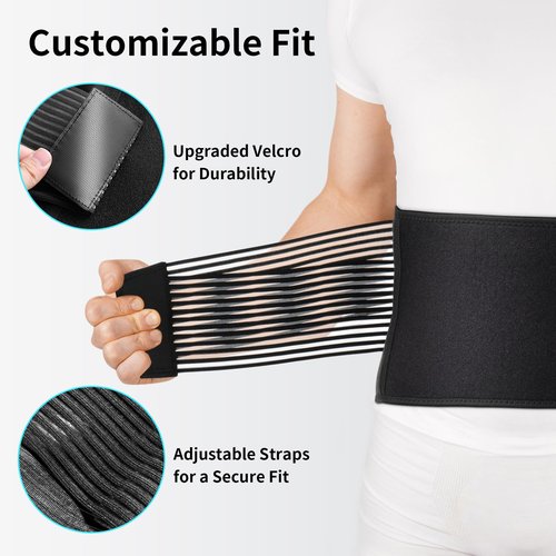 AllyFlex Sports® Back Brace Lower Back Pain Relief - Back Brace for Women and Men Under Clothes Lower Lumbar Support to Improve Posture - L