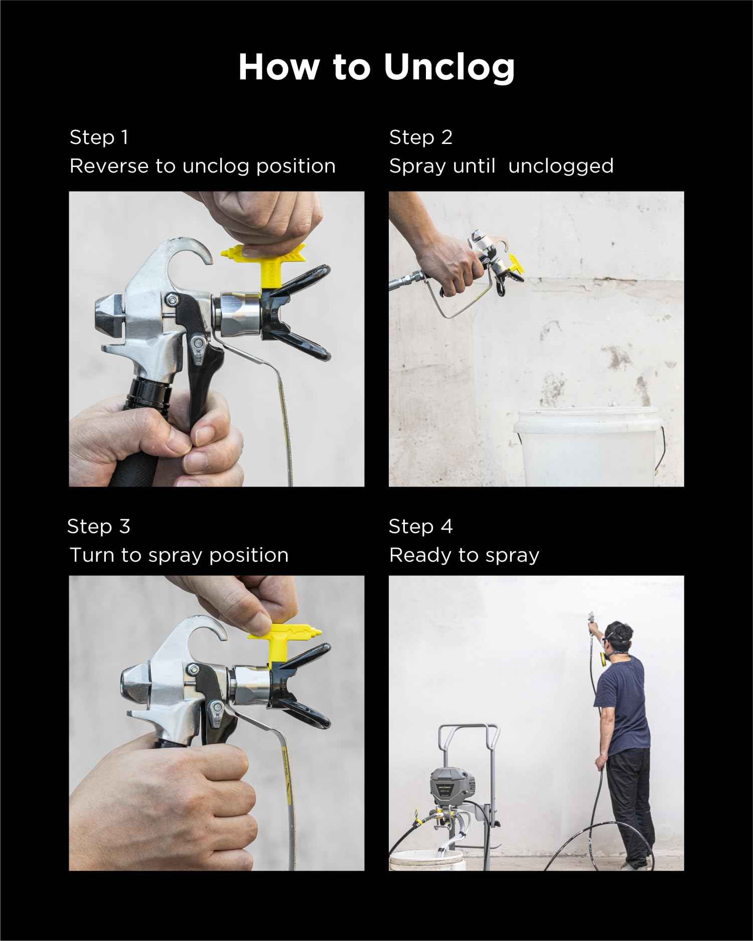 InoKraft 517 Spray Tip AtoMax Reversible Airless Spray Nozzles for Airless Paint Spray Guns, Airless Sprayer Accessories, for Contractor Homes Buildings Garden Decks (517)