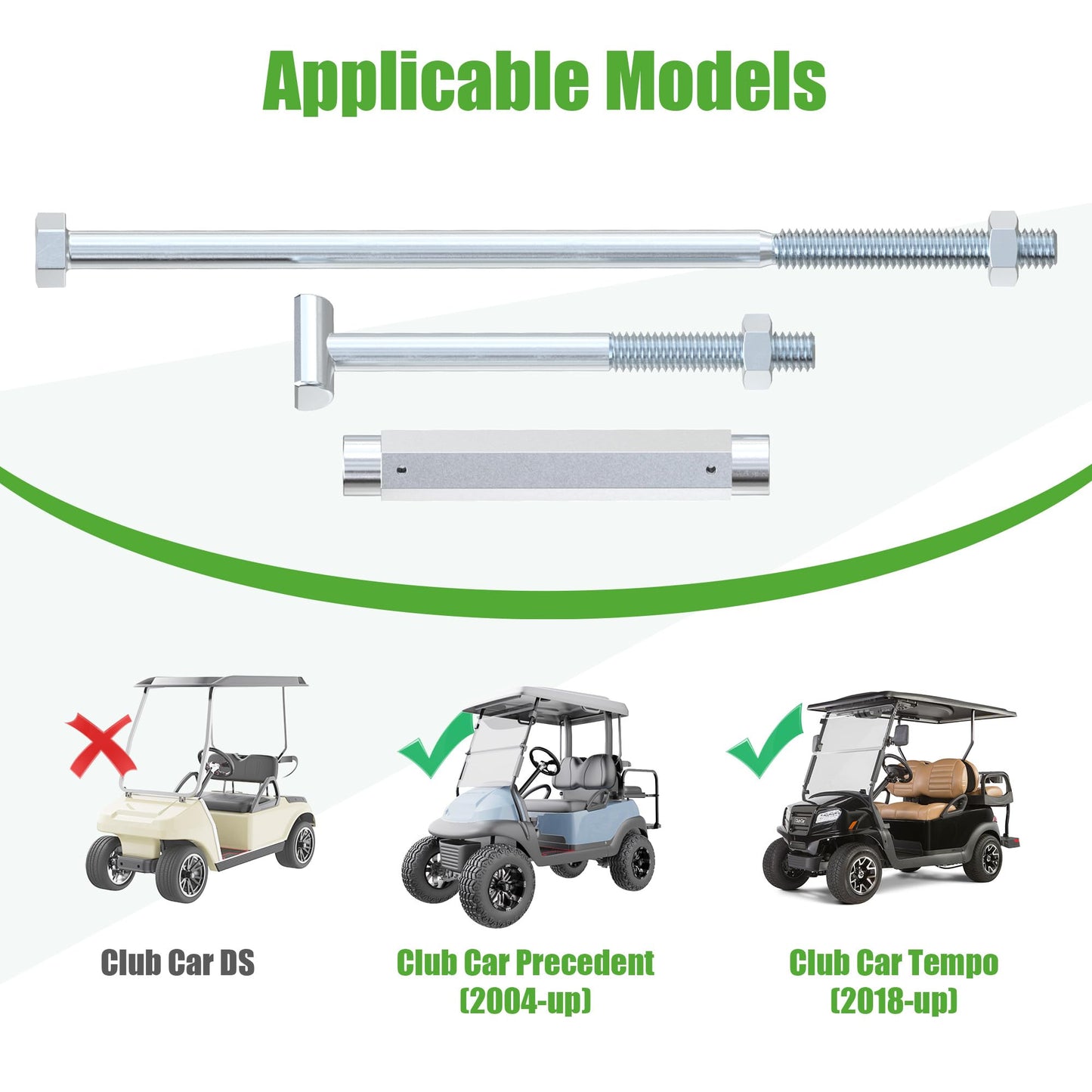 10L0L Golf Cart Brake Equalizer Rod Kit for Club Car Precedent (2004-up) Tempo (2018-up), Replacement Parts 102594301, 102559401, 102297901