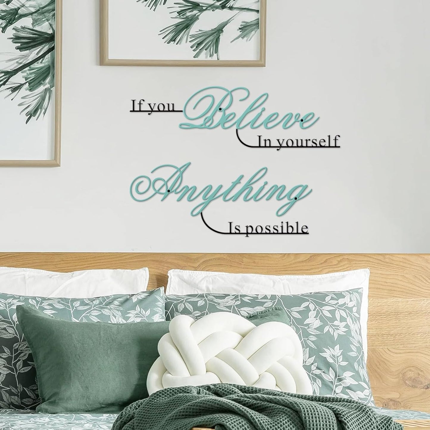 Resama Inspirational Wall Art Decor - "Believe in Yourself" Metal Quotes | 2-Piece Set, Colorful Design